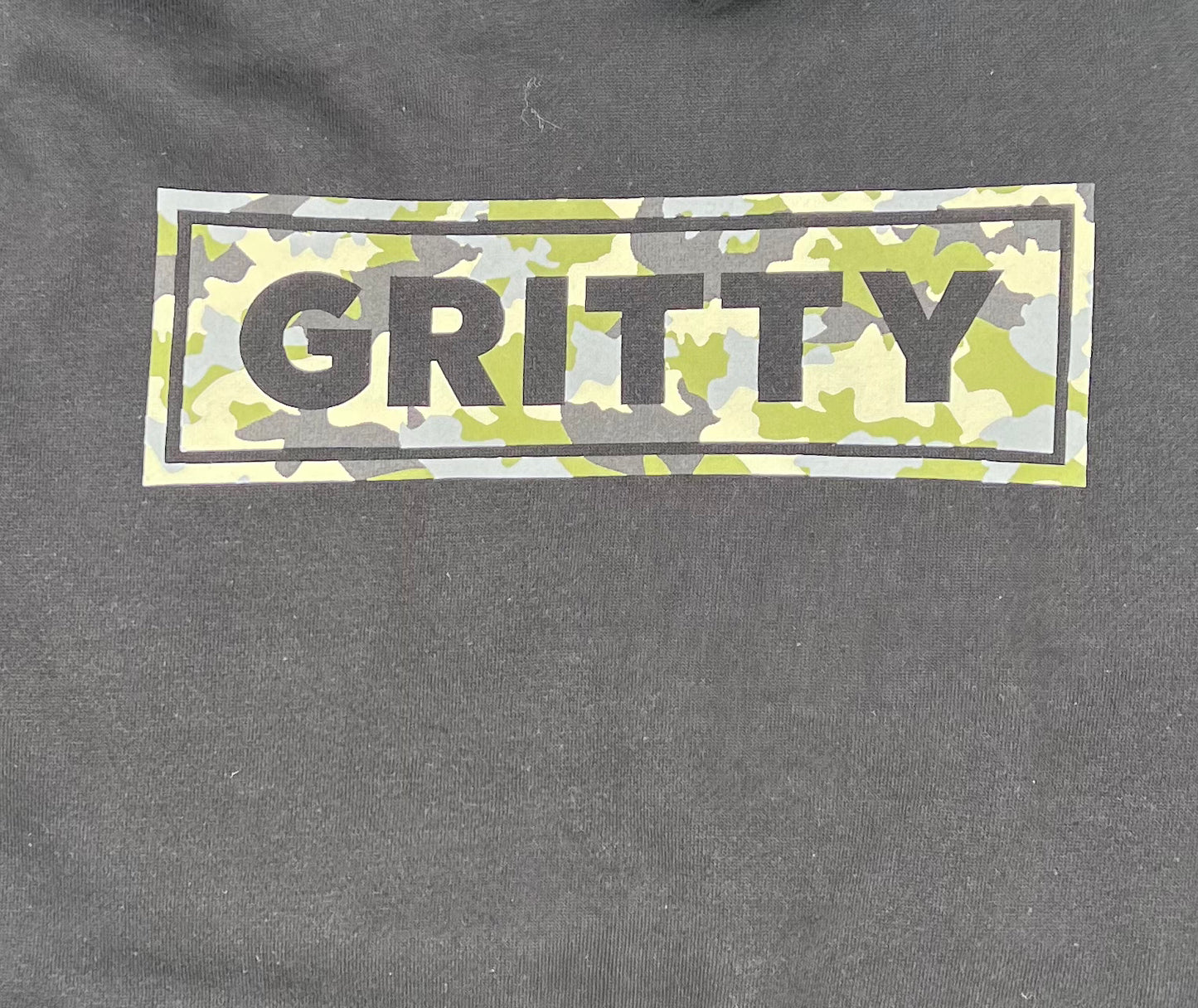 Black Hoodie with Camo imprint